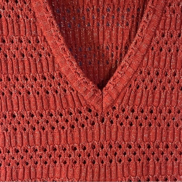 Cato Womens Open Weave Sweater Vest V Neck Light Weight Long Tunic Top S XL - Picture 6 of 9